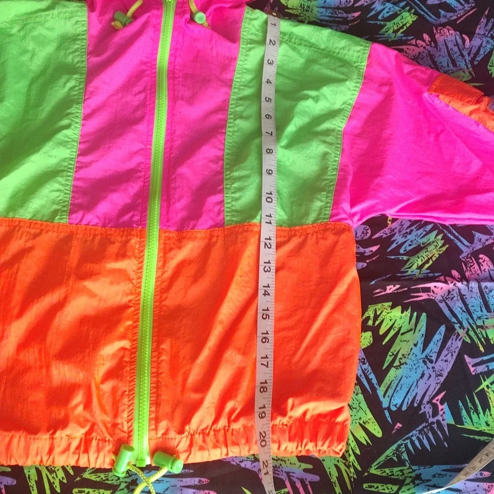 VTG 90s French Toast Neon Color Block Windbreaker - Picture 6 of 11